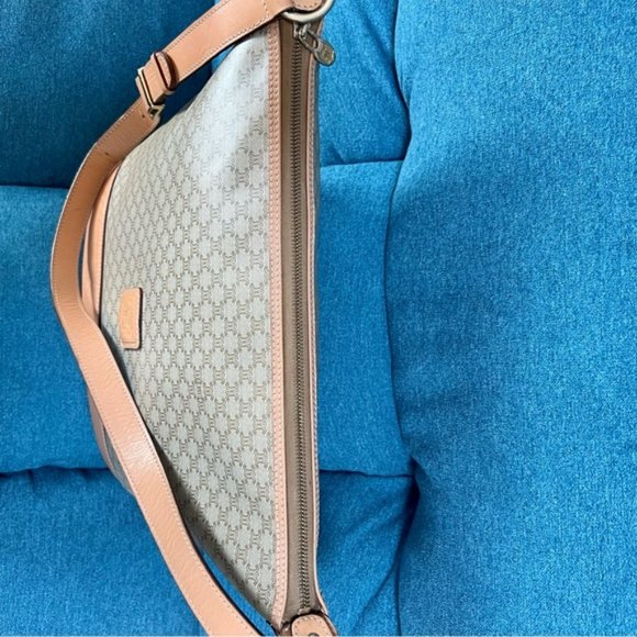 Celine Paris M14 Italy Macadam pattern PVC Razor Beige Leather Shoulder bag - Picture 4 of 16